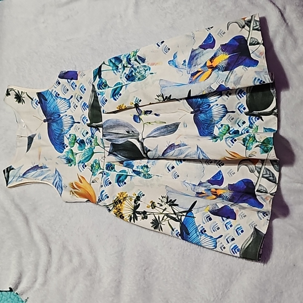 Satin floral butterfly dress